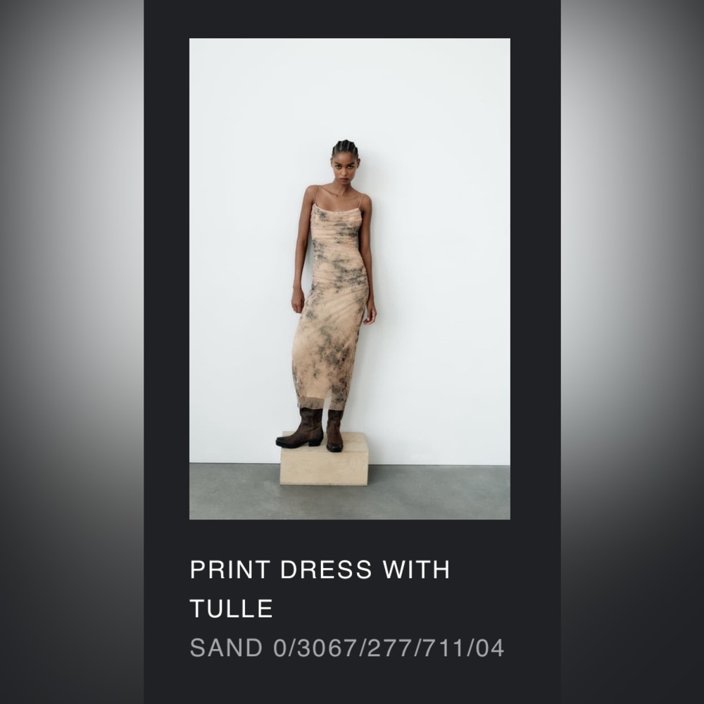 Zara print tulle dress